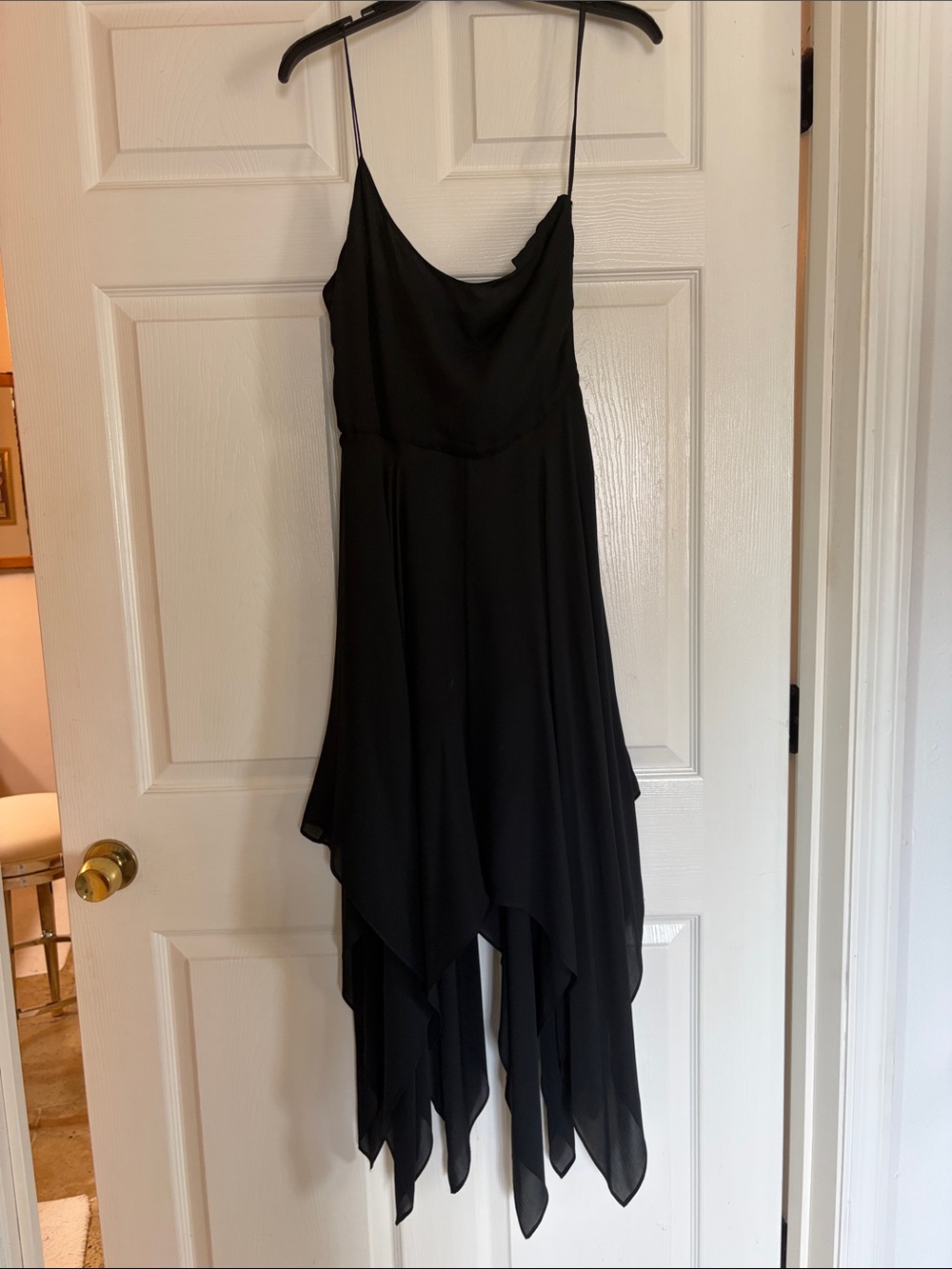 Ralph Lauren Black Asymmetrical Slip Dress